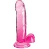 KING COCK - CLEAR PENE REALÍSTICO CON TESTÍCULOS 15.2 CM ROSA