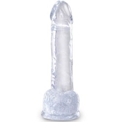 KING COCK - CLEAR PENE REALÍSTICO CON TESTÍCULOS 15.2 CM TRANSPARENTE