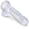 KING COCK - CLEAR PENE REALÍSTICO CON TESTÍCULOS 15.2 CM TRANSPARENTE