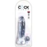 KING COCK - CLEAR PENE REALÍSTICO CON TESTÍCULOS 15.2 CM TRANSPARENTE
