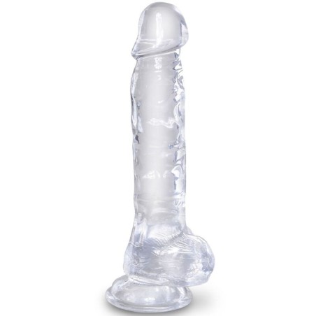 KING COCK - CLEAR PENE REALÍSTICO CON TESTÍCULOS 16.5 CM TRANSPARENTE