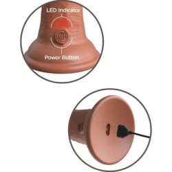 KING COCK - ÉLITE DILDO REALÍSTICO VIBRADOR & SILICONA 20.3 CM CARAMELO