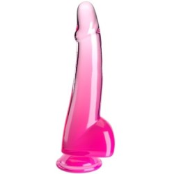 KING COCK - CLEAR DILDO CON TESTÍCULOS 19 CM ROSA