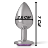 INTENSE - PLUG ANAL METAL ALUMINIO CON CRISTAL VIOLETA TALLA S