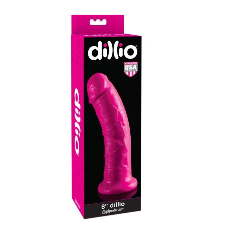 DILLIO - DILDO CON VENTOSA 20.32 CM ROSA