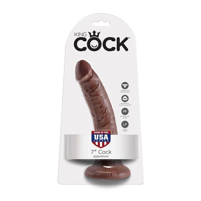 KING COCK - 7 PENE COLOR CHOCOLATE 17.8 CM