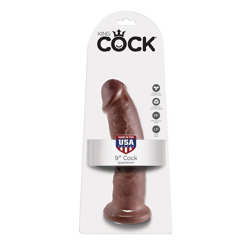 KING COCK - 9 PENE MARRÓN 22.9 CM