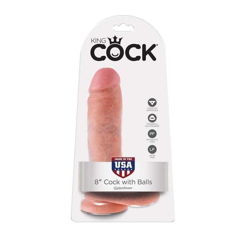 KING COCK - 8 PENE REALÍSTICO NATURAL 20.3 CM