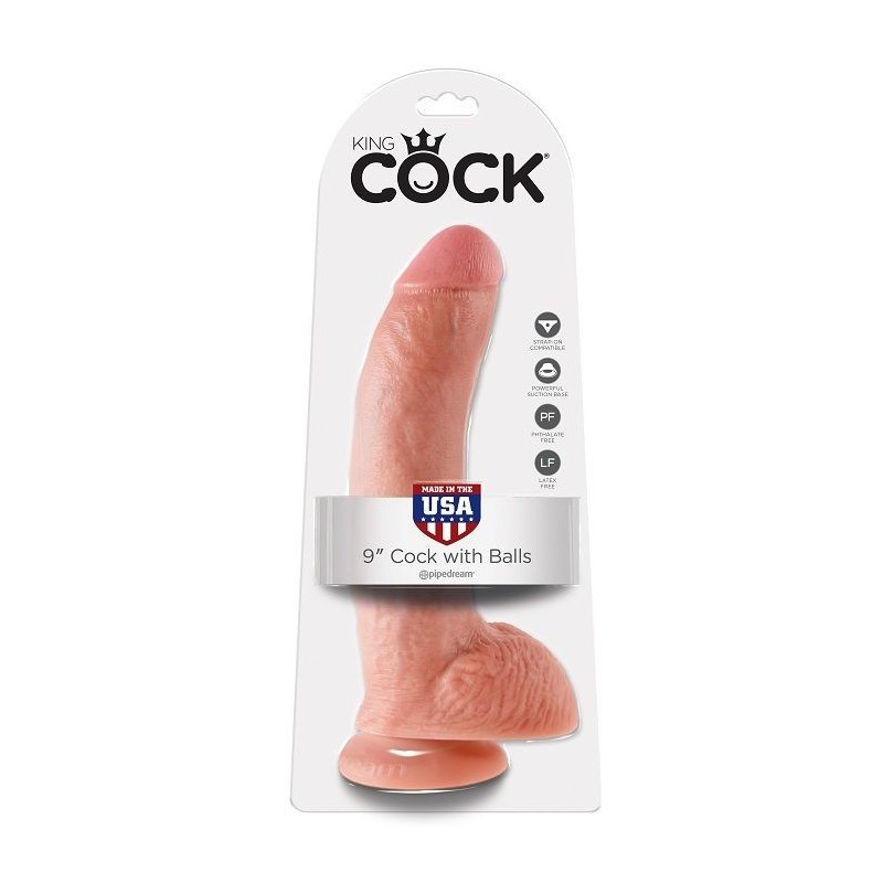 KING COCK - 9 PENE REALÍSTICO NATURAL 22.9 CM