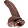 KING COCK - 9 PENE REALÍSTICO MARRÓN 22.9 CM