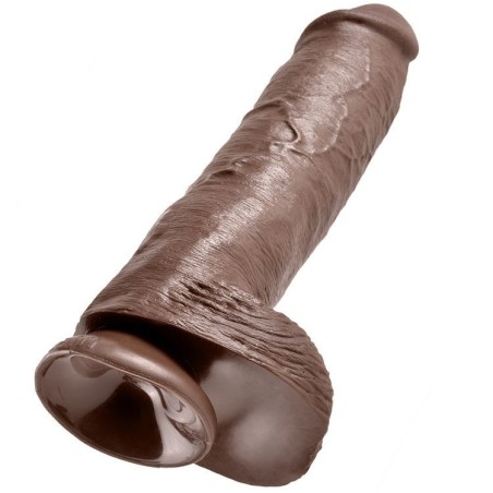KING COCK - 11 PENE REALÍSTICO MARRÓN 28 CM