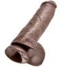 KING COCK - 11 PENE REALÍSTICO MARRÓN 28 CM