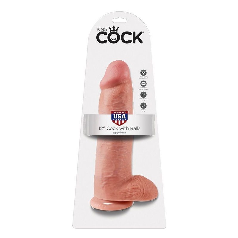 KING COCK - 12 PENE REALÍSTICO NATURAL 30.48 CM