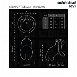 ADDICTED TOYS LOCKED - MINDNIGHT CELL JAULA PARA PENE 4.2 CM TALLA M