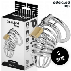 ADDICTED TOYS LOCKED - IRON CELL JAULA PARA PENE DE METAL 4 CM TALLA S