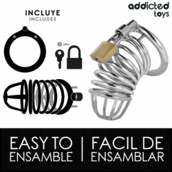 ADDICTED TOYS LOCKED - IRON CELL JAULA PARA PENE DE METAL 4 CM TALLA S