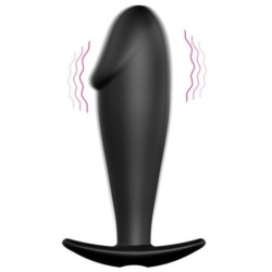 PRETTY LOVE - PLUG ANAL SILICONA FORMA PENE Y 12 MODOS VIBRACIÓN NEGRO