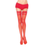 LEG AVENUE - MEDIAS ROJAS CON ENCAJE AUTOADHESIVAS