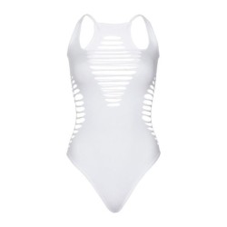 LEG AVENUE - BODY TANGA RACERBACK BLANCO