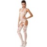 PASSION - WOMAN BS053 BODYSTOCKING BLANCO TALLA ÚNICA