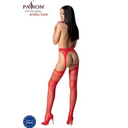 PASSION - S026 MEDIAS CON LIGUERO ROJO TALLA ÚNICA