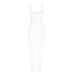 SUBBLIME - 951740 BODYSTOCKING CROTCHLESS DE REJILLA CON LAZOS BLANCO TALLA ÚNICA