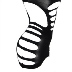 SUBBLIME - 952266 VESTIDO DE REJILLA ELÁSTICO MANGA LARGA NEGRO TALLA ÚNICA