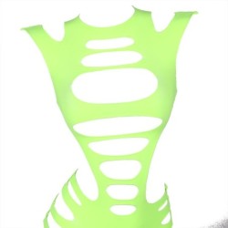 SUBBLIME - 952280 VESTIDO DE REJILLA ELÁSTICO MANGA LARGA VERDE TALLA ÚNICA