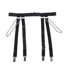 SUBBLIME - 954260 BODY CON CADENAS + LIGUEROS NEGRO S/M