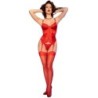CHILIROSE - CR 4845 CORSET Y MEDIAS ROJO M