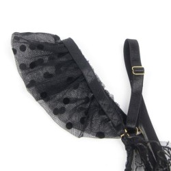 SUBBLIME - 957483 CONJUNTO SUJETADOR Y LIGA DE ENCAJE NEGRO S/M