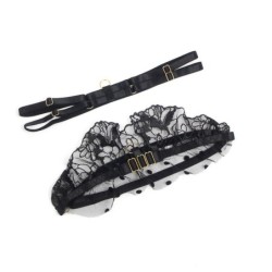 SUBBLIME - 957483 CONJUNTO SUJETADOR Y LIGA DE ENCAJE NEGRO S/M