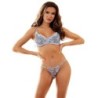 SUBBLIME - 957629 CONJUNTO SUJETADOR Y PANTIES CON BORDADOS DE FLORES CELESTE S/M