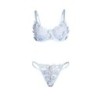 SUBBLIME - 957636 CONJUNTO SUJETADOR Y PANTIES CON BORDADOS DE FLORES CELESTE L/XL