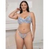 SUBBLIME - 957636 CONJUNTO SUJETADOR Y PANTIES CON BORDADOS DE FLORES CELESTE L/XL