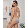 SUBBLIME - 957636 CONJUNTO SUJETADOR Y PANTIES CON BORDADOS DE FLORES CELESTE L/XL