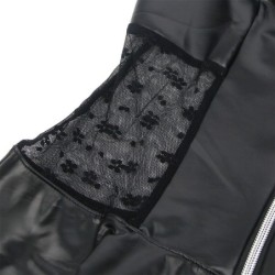 SUBBLIME - 957711 VESTIDO DE CUERO CON CREMALLERA Y ENCAJE NEGRO L/XL