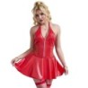 SUBBLIME - 957728 VESTIDO DE CUERO CON CREMALLERA Y ENCAJE ROJO S/M
