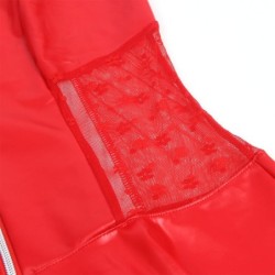 SUBBLIME - 957735 VESTIDO DE CUERO CON CREMALLERA Y ENCAJE ROJO L/XL