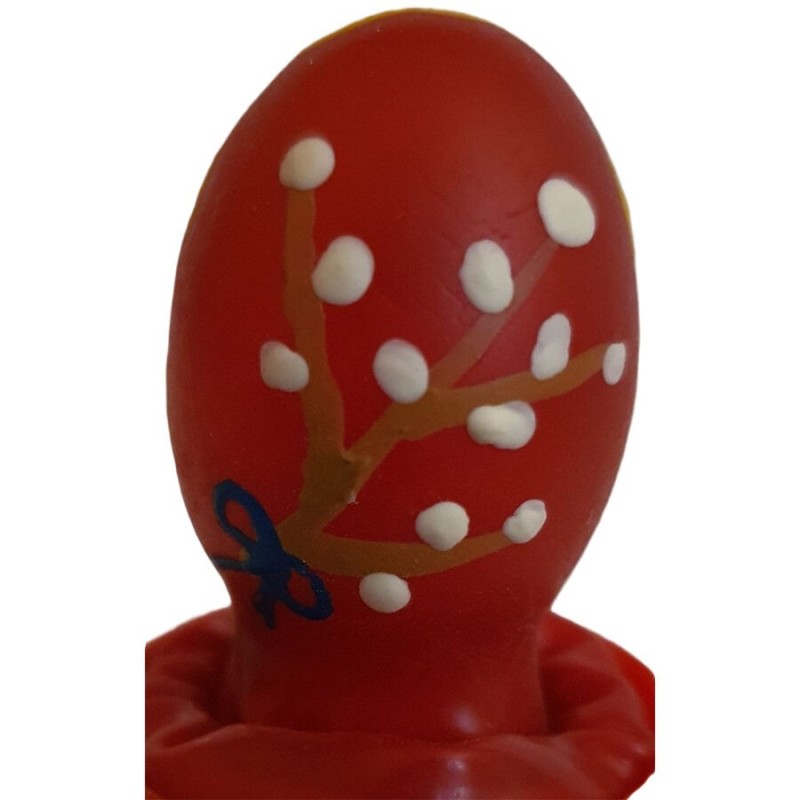 CONDOMERIE - PRESERVATIVO DECORATIVO PINTADO A MANO HUEVO DE PASCUA ROJO