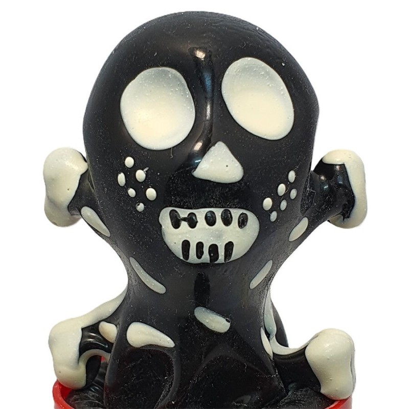 CONDOMERIE - PRESERVATIVO DECORATIVO PINTADO A MANO CALAVERA NEGRA MODELO 2