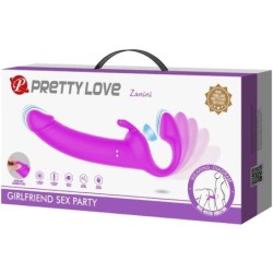PRETTY LOVE - ZANINI DILDO STRAP-ON SIN ARNÉS 10 VIBRACIONES MORADO