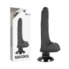 BASECOCK - VIBRADOR REALÍSTICO 2-1 NEGRO 18.5 CM -O- 4 CM