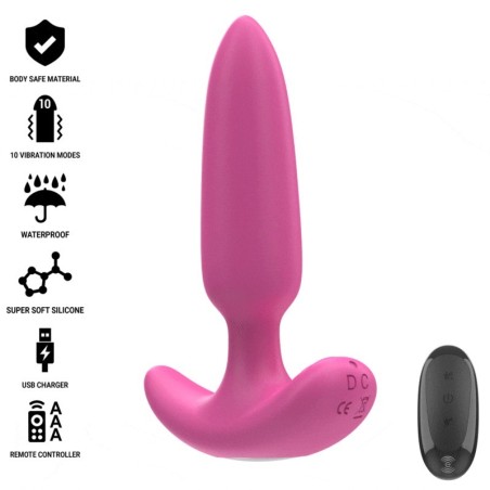 INTENSE - ROSS PLUG ANAL 10 VIBRACIONES ROSA CONTROL REMOTO