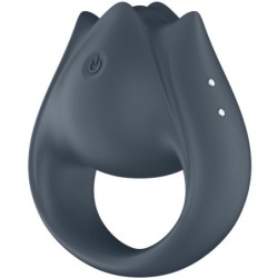 SATISFYER - PERFECT PAIR 2 MULTIVIBRADOR 2 EN 1 ANILLO PARA PENE & ESTIMULADOR DE DEDO GRIS