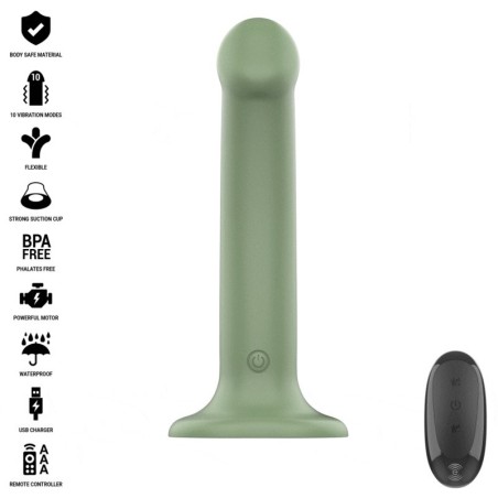 INTENSE - BECCA VIBRADOR CON VENTOSA 10 VIBRACIONES VERDE CONTROL REMOTO
