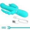 PRETTY LOVE - CAMMY TRIPLE VIBRADOR RABBIT MULTIFUNCIÓN 4 EN 1 AZUL
