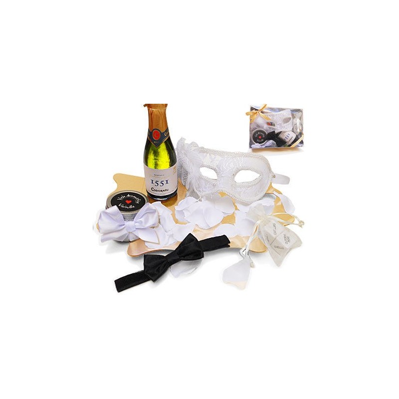 INEDIT - KIT ERÓTICO BLANCO MÁSCARA VENECIANA