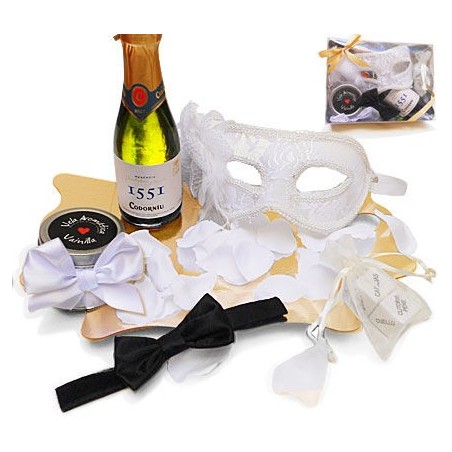 INEDIT - KIT ERÓTICO BLANCO MÁSCARA VENECIANA