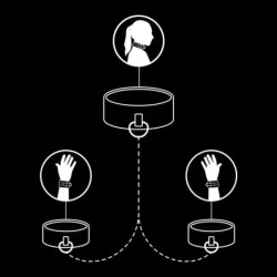 FETISH SUBMISSIVE - COLLAR Y ESPOSAS CUERO VEGANO CON FORRO DE NEOPRENO